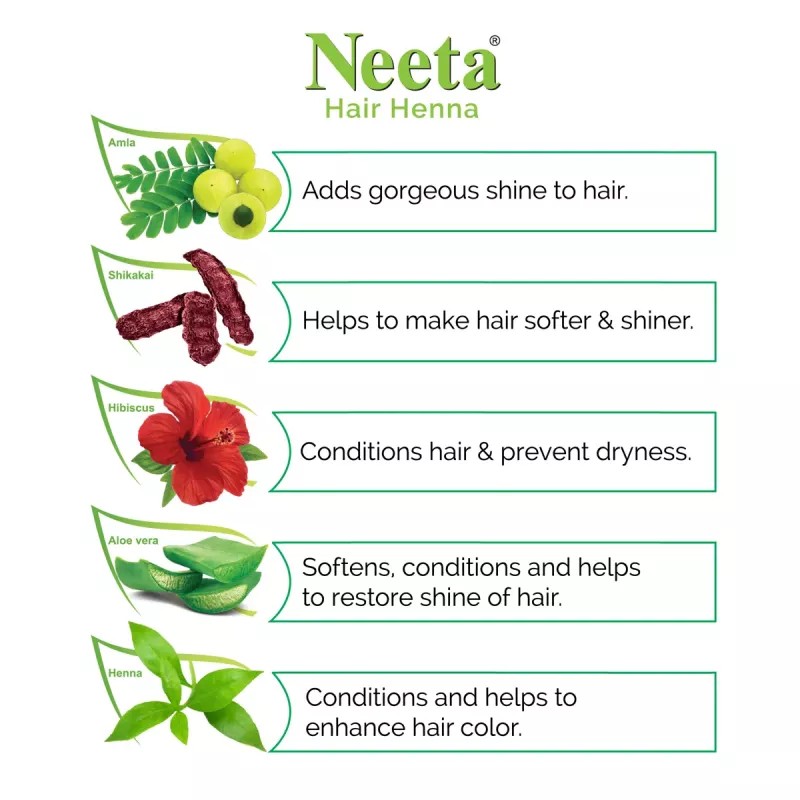 Neeta Hair Henna Mehndi Powder Natural Brown (50g, Pack of 6)