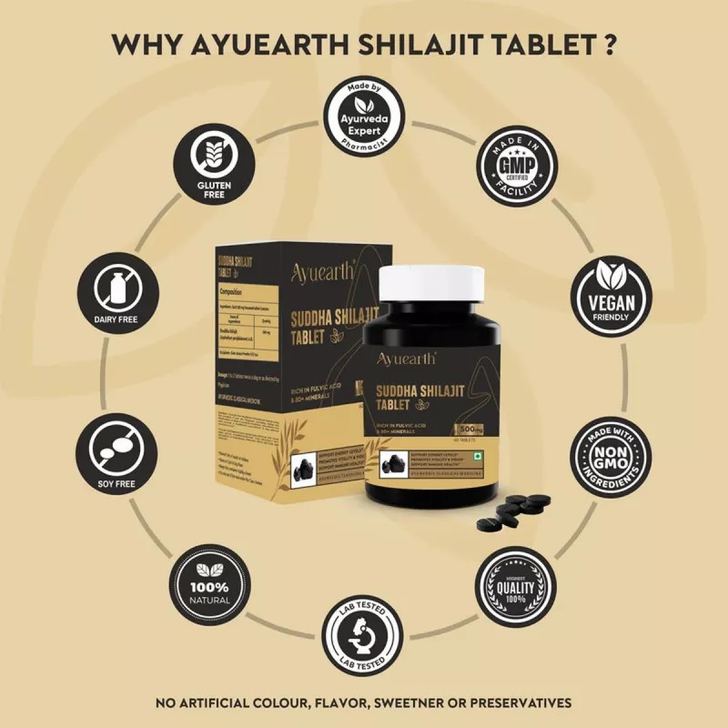 Ayuearth Suddha Shilajit Tablet (60tab)