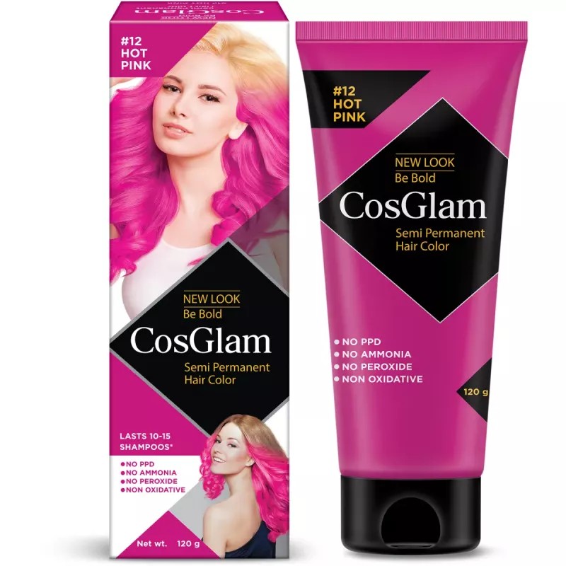 Cosglam Semi Permanent Hair Color (12 Hot Pink) (120g)