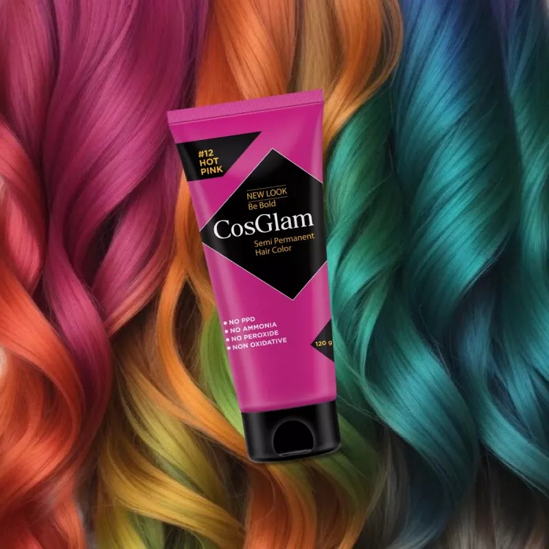 Cosglam Semi Permanent Hair Color (12 Hot Pink) (120g)