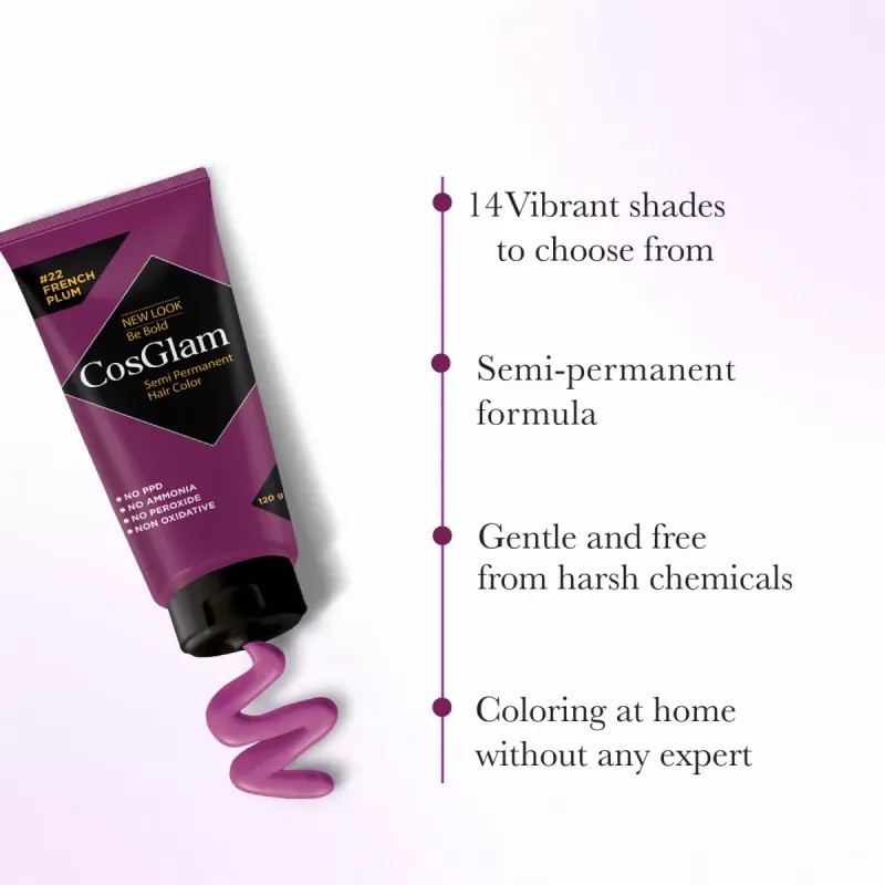 Cosglam Semi Permanent Hair Color (22 French Plum) (120g)