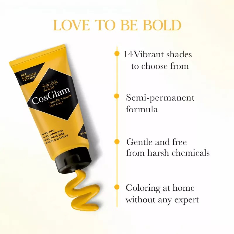 Cosglam Semi Permanent Hair Color (32 Sushine Yellow) (120g)
