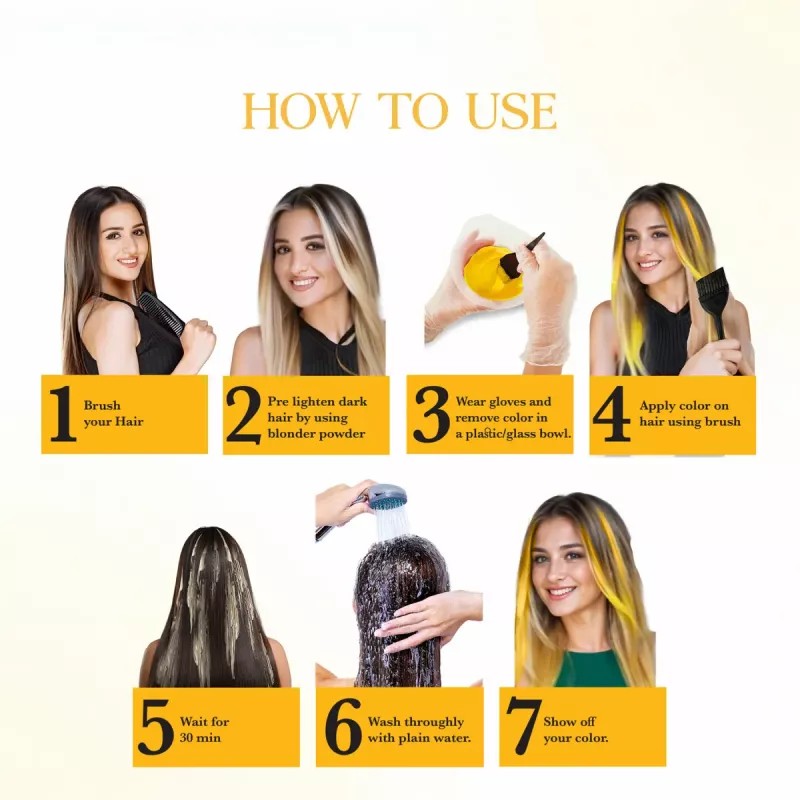 Cosglam Semi Permanent Hair Color (32 Sushine Yellow) (120g)