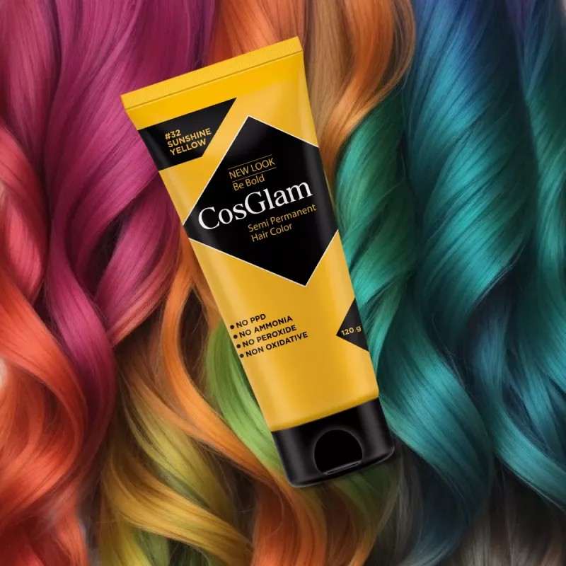 Cosglam Semi Permanent Hair Color (32 Sushine Yellow) (120g)