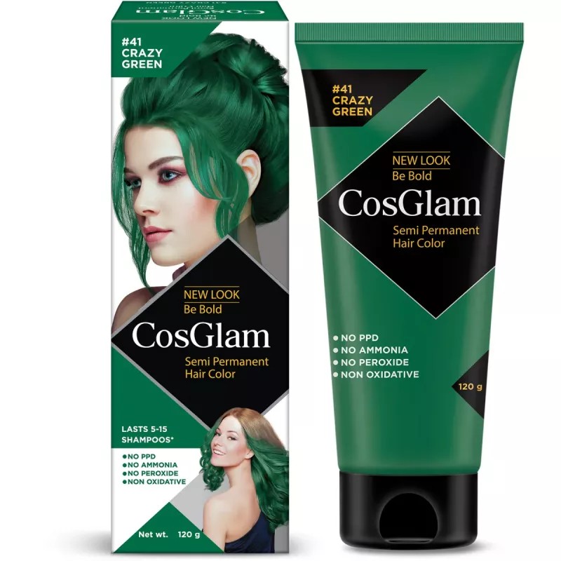 Cosglam Semi Permanent Hair Color (41 Crazy Green) (120g)