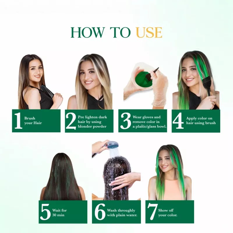 Cosglam Semi Permanent Hair Color (41 Crazy Green) (120g)