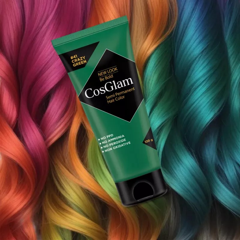 Cosglam Semi Permanent Hair Color (41 Crazy Green) (120g)
