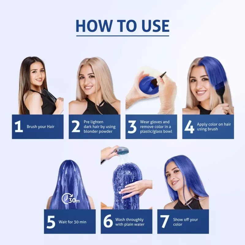 Cosglam Semi Permanent Hair Color (51 Wonder Blue) (120g)
