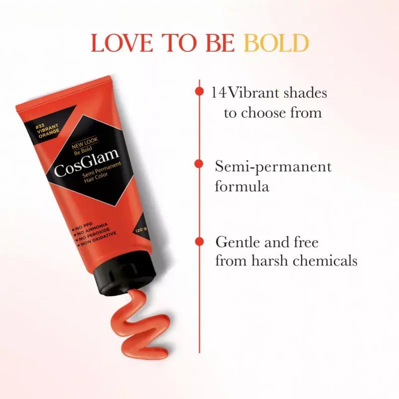Cosglam Semi Permanent Hair Color (33 Vibrant Orange) (120g)
