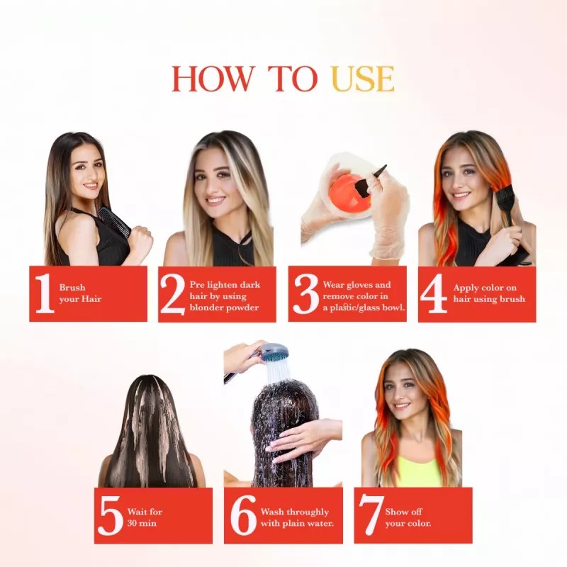 Cosglam Semi Permanent Hair Color (33 Vibrant Orange) (120g)