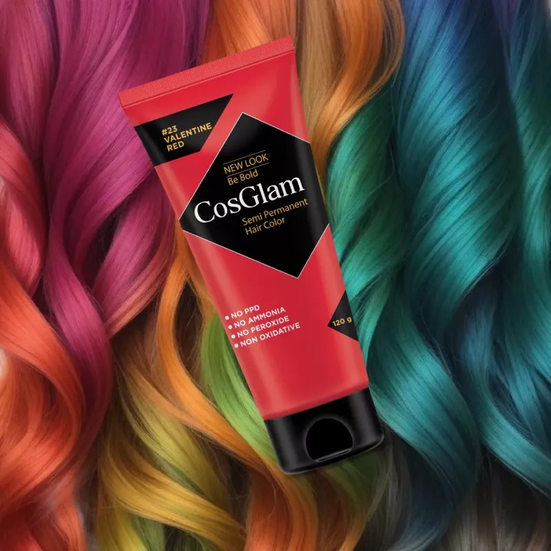 Cosglam Semi Permanent Hair Color (23 Valentine Red) (120g)