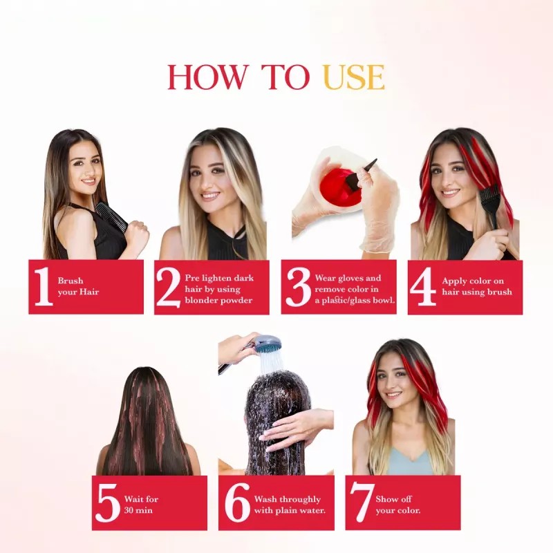 Cosglam Semi Permanent Hair Color (23 Valentine Red) (120g)