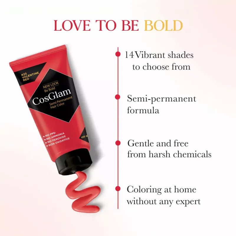 Cosglam Semi Permanent Hair Color (23 Valentine Red) (120g)