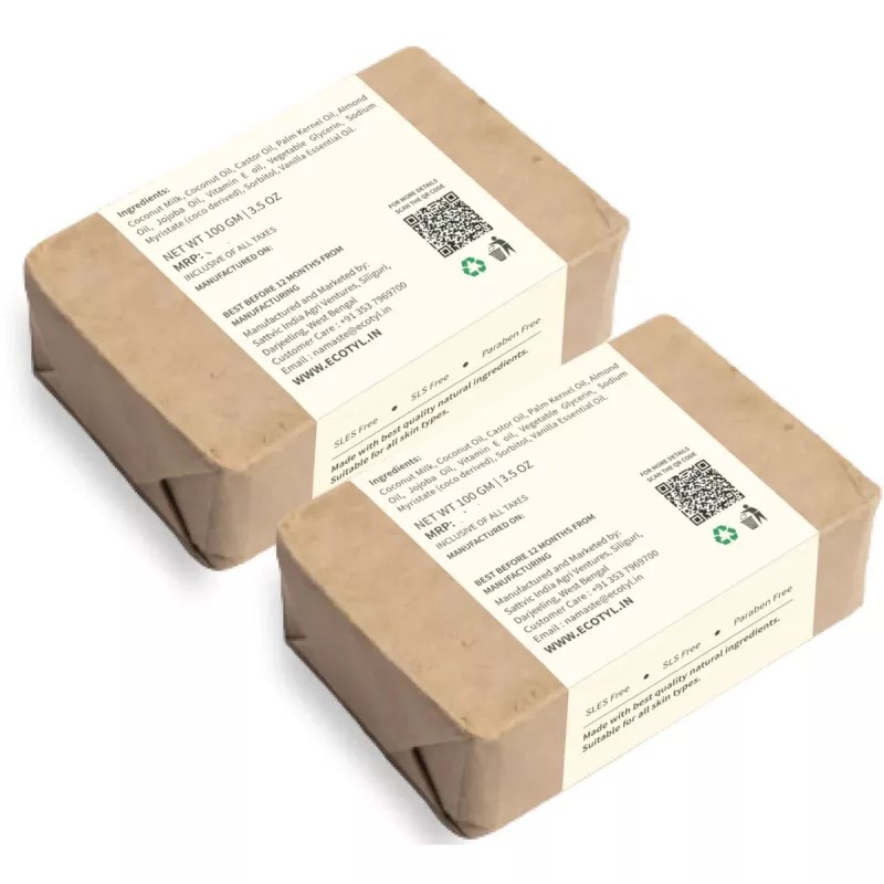 Ecotyl Coconut Milk Soap With Vanilla (100g, Pack of 2)