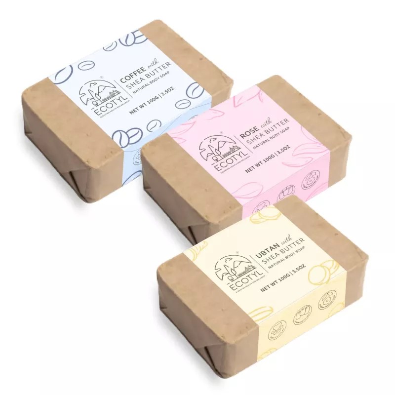 Ecotyl Shea Butter Soaps (Ubtan, Rose & Coffee) (100g, Pack of 3)