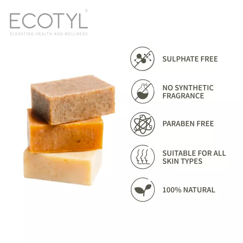 Ecotyl Shea Butter Soaps (Ubtan, Rose & Coffee) (100g, Pack of 3)