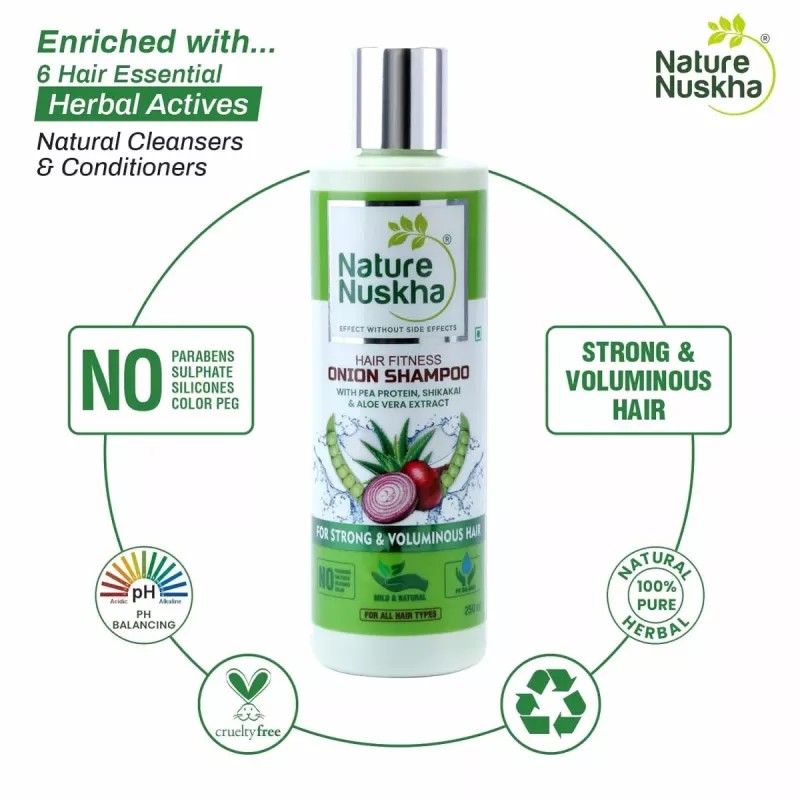 Nature Nuskha Hair Fitness Nourishing Mist Spray + Hair Fitness Onion Shampoo (100ml + 250ml) (1Pack)