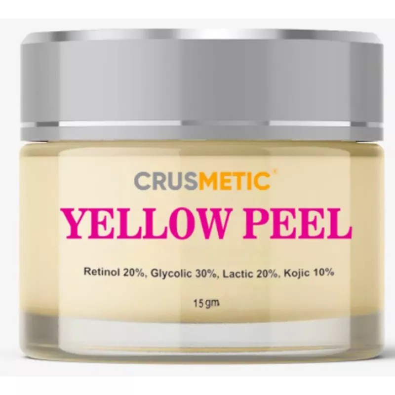 Crusmetic Yellow Peel + Neutralizer Solution + Disifected Cotton Swab Stick (15gm + 30ml + 4pcs Stick) (1Pack)