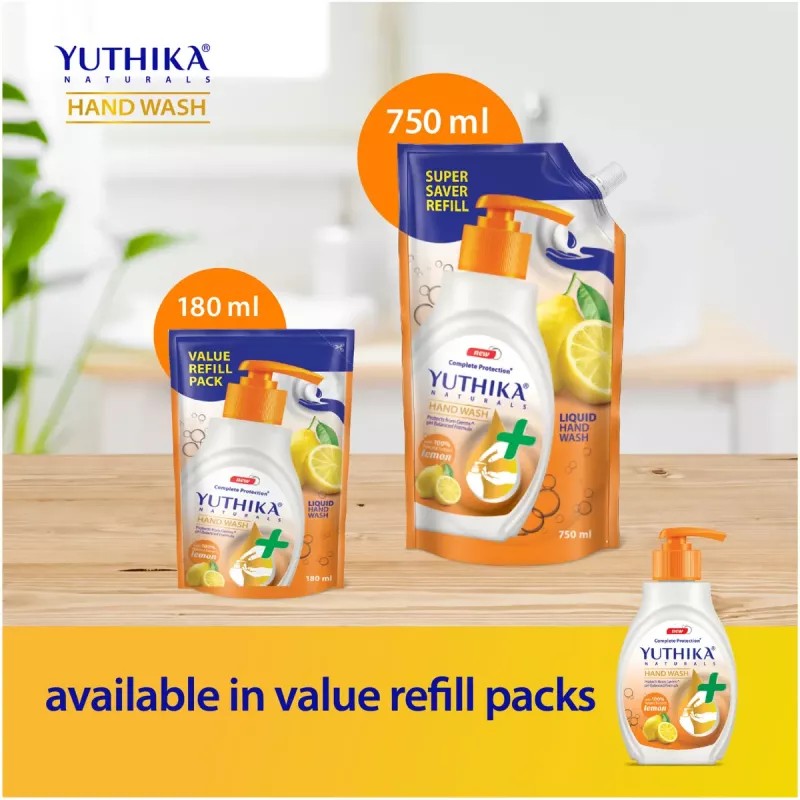 Yuthika Handwash Lemon Dispenser (200ml, Pack of 2)