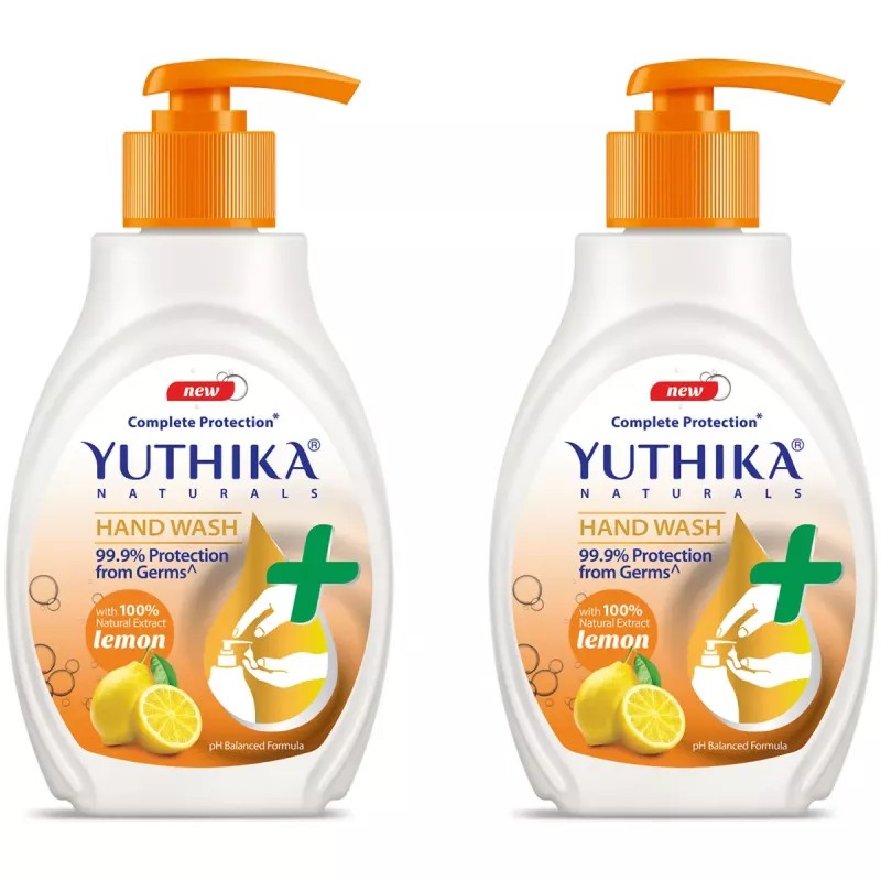 Yuthika Handwash Lemon Dispenser (200ml, Pack of 2)