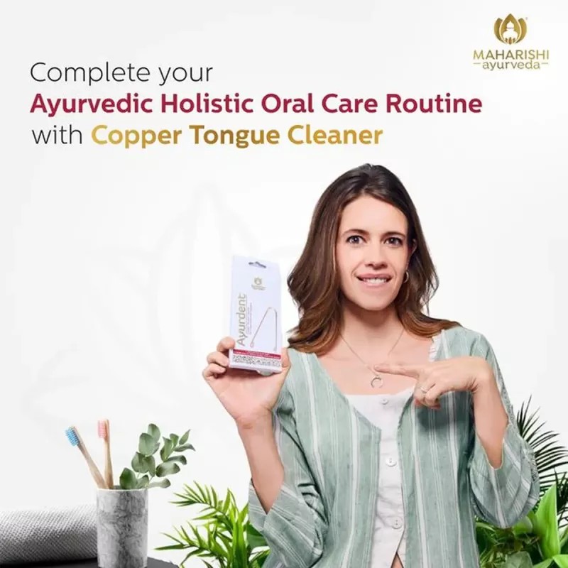 Maharishi Ayurveda Ayurdent Classic Herbal Toothpaste And Copper Tongue Cleaner (75 ml + 1pcs) (1Pack)
