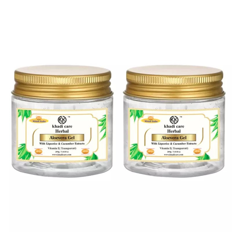 Khadi Care Aloevera Gel (Transparent) (200g, Pack of 2)