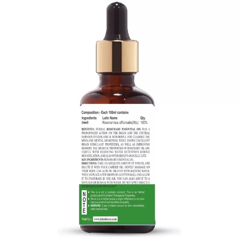 Khadi Care Rosemary Essential Oil (15ml, Pack of 4)