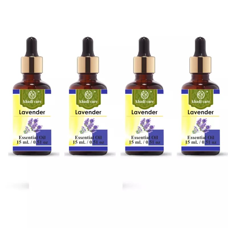 Khadi Care Lavender Essential Oil (15ml, Pack of 4)