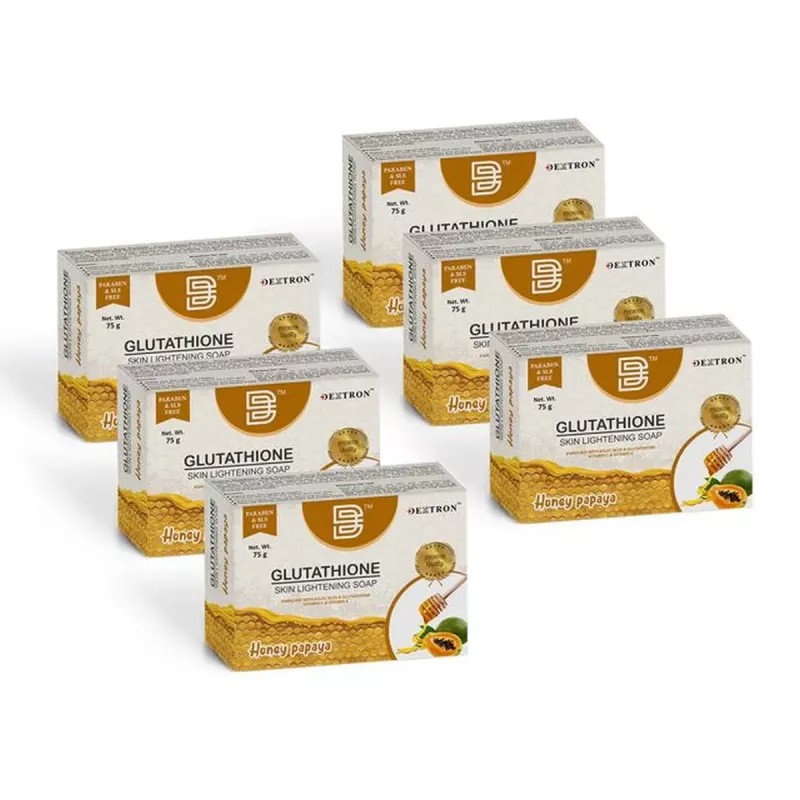 Dextron Glutathione Honey Papaya Soap (75g, Pack of 6)