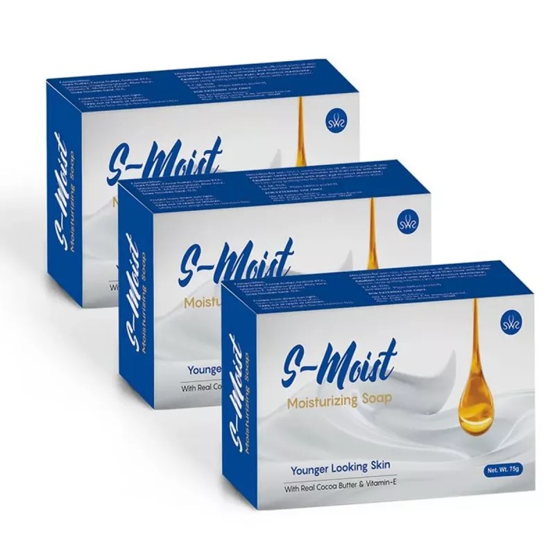 Dextron S-Moist Moisturizing Soap (75g, Pack of 3)