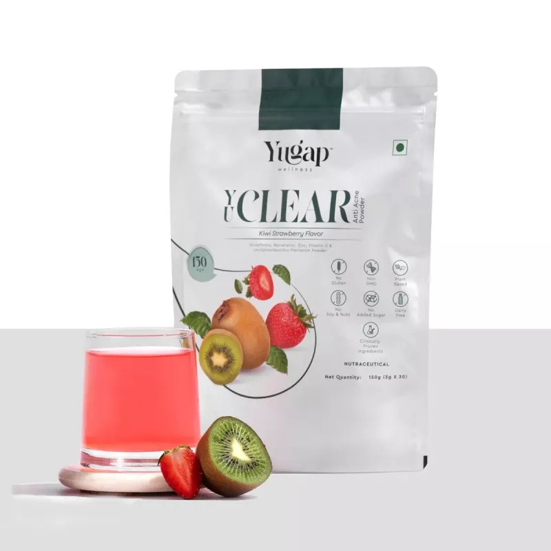 Yugap Yuclear Anti Acne Powder Kiwi Strawberry Flavour (Each 5g) (30Sachet)