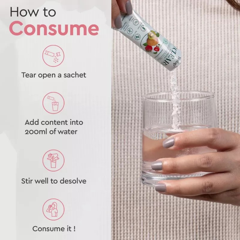 Yugap Yuclear Anti Acne Powder Kiwi Strawberry Flavour (Each 5g) (30Sachet)