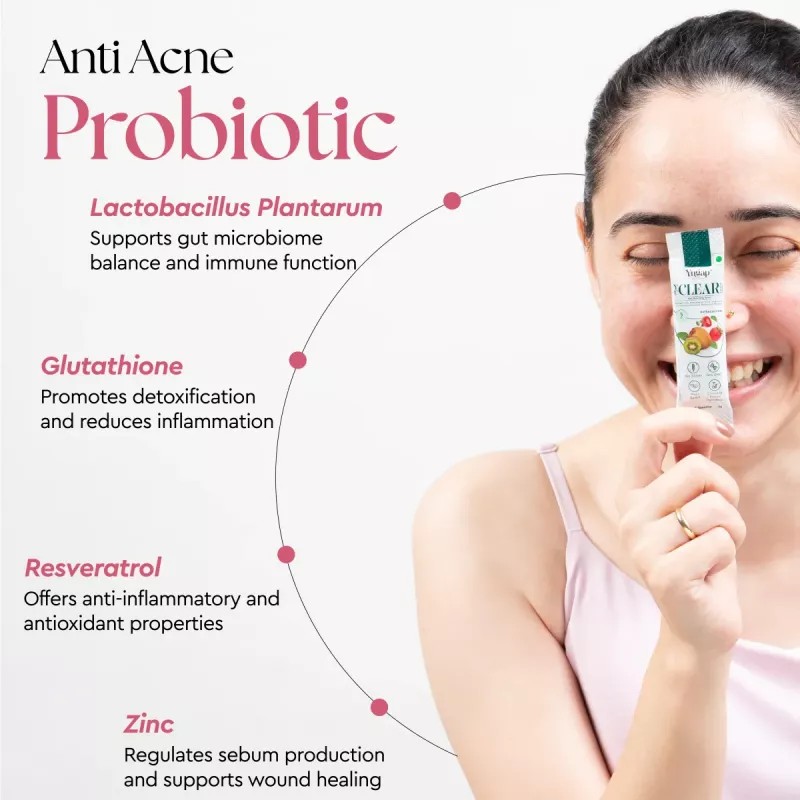 Yugap Yuclear Anti Acne Powder Kiwi Strawberry Flavour (Each 5g) (30Sachet)