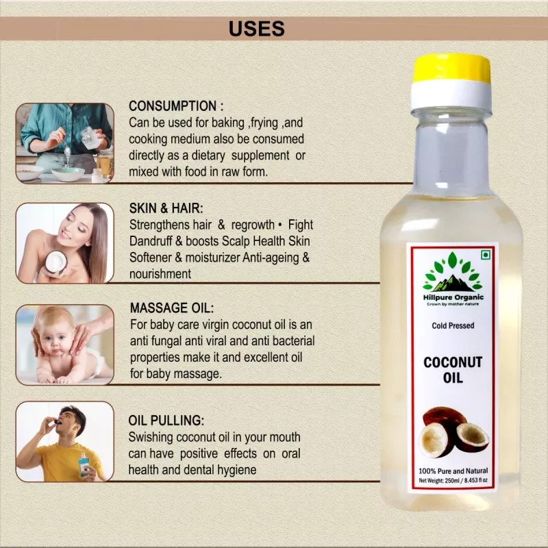 Hillpure Organic Coconut Oil (250ml)