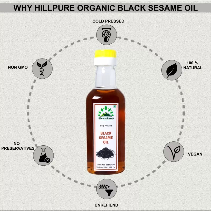 Hillpure Organic Black Sesame Oil (250ml)
