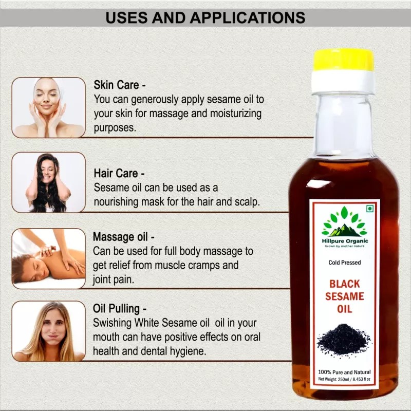 Hillpure Organic Black Sesame Oil (250ml)