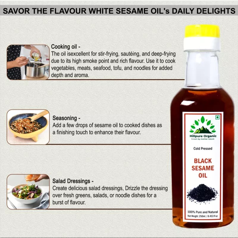 Hillpure Organic Black Sesame Oil (250ml)
