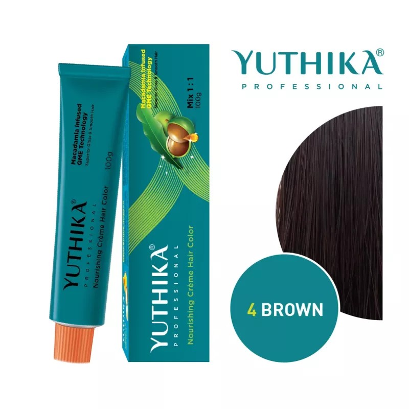 Yuthika Nourishing Creme Hair Color Tube (4.0 Brown) (100g)