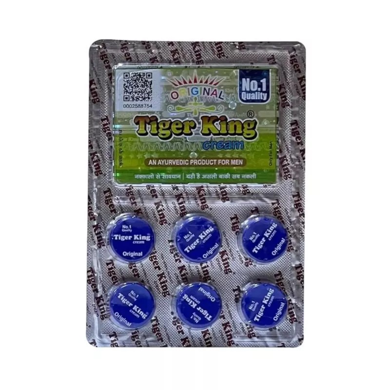 Amritveda Tiger King Cream + Himalaya Confido Tablet For Men (6x1.2g + 60caps) (1Pack)