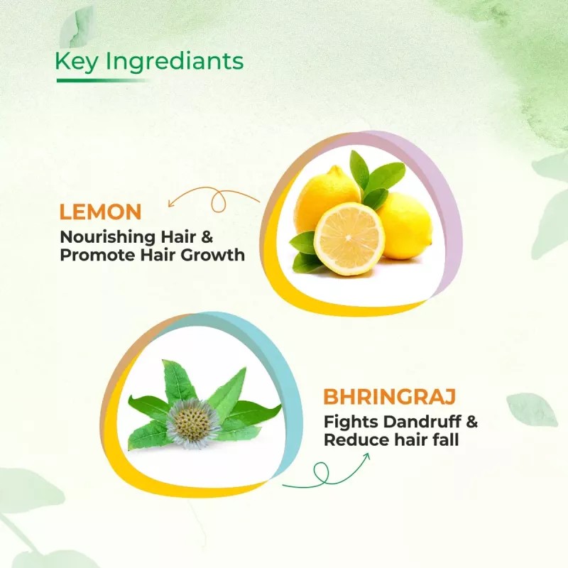 Prisa Organics Lemon Bhringraj Anti Dandruff Shampoo (300ml)