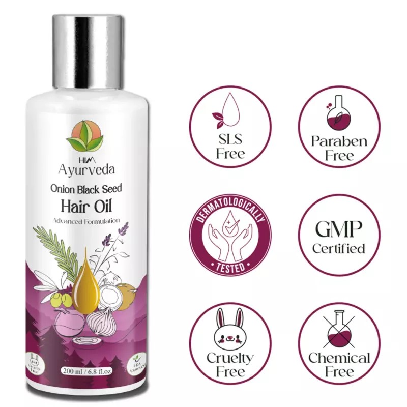 HIM Ayurveda Onion Black Seed Hair Oil (200ml)