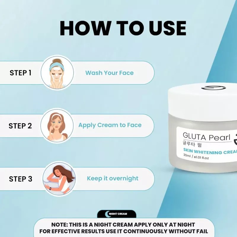 Gluta Pearl Skin Whitening Night Cream (25g)