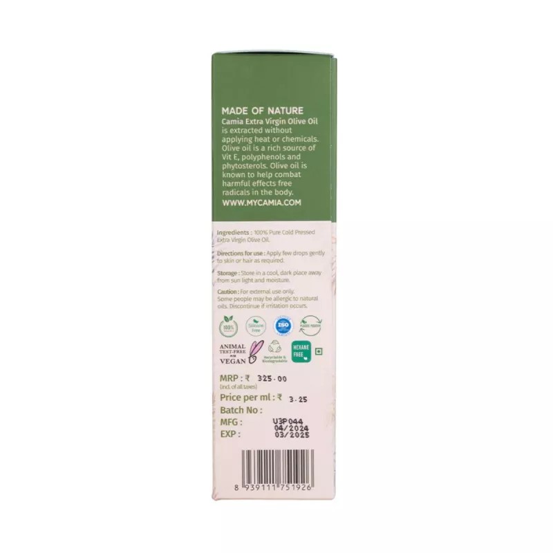 Camia Tea Tree Soap + Tea Tree Essential Oil + Extra Virgin Olive Oil (Soap 125g + Essential Oil 15ml + Olive Oil 100ml) (1Pack)