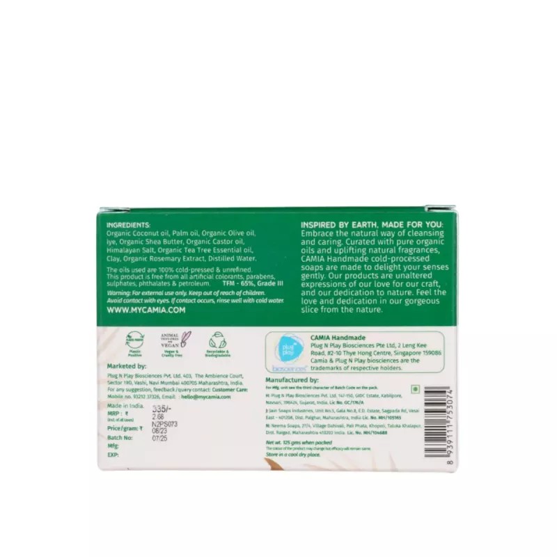 Camia Tea Tree Soap + Tea Tree Essential Oil + Extra Virgin Olive Oil (Soap 125g + Essential Oil 15ml + Olive Oil 100ml) (1Pack)