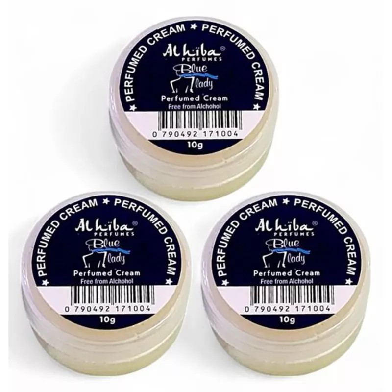 Al Hiba Blue Lady Perfumed Body Cream (10g, Pack of 3)