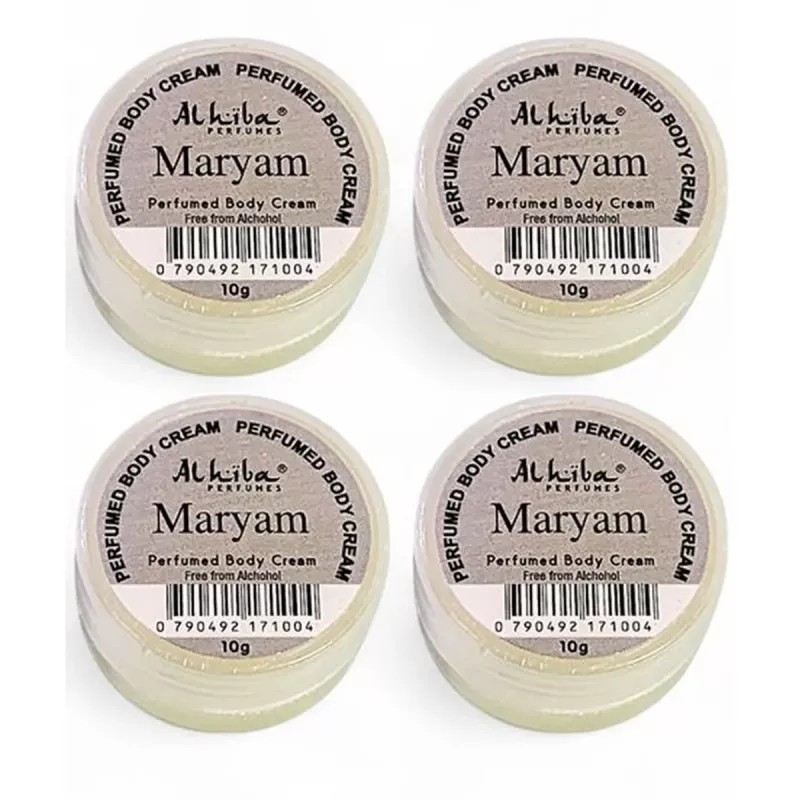 Al Hiba Maryam Perfumed Body Cream (10g, Pack of 4)
