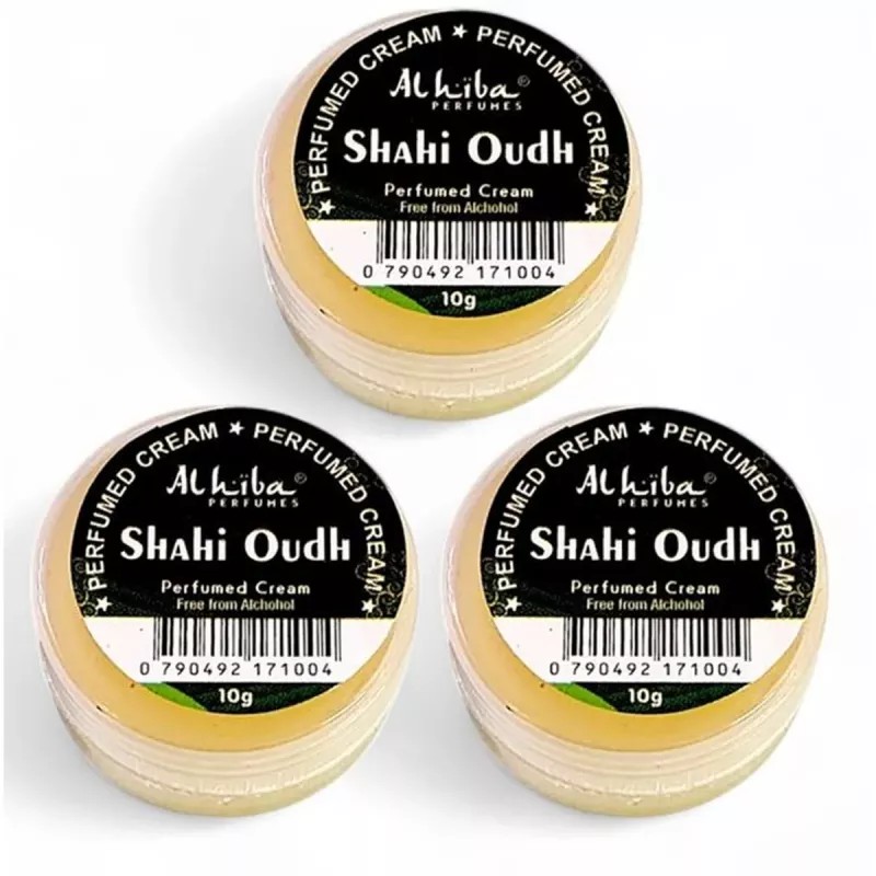 Al Hiba Shahi Oudh Perfumed Body Cream (10g, Pack of 3)
