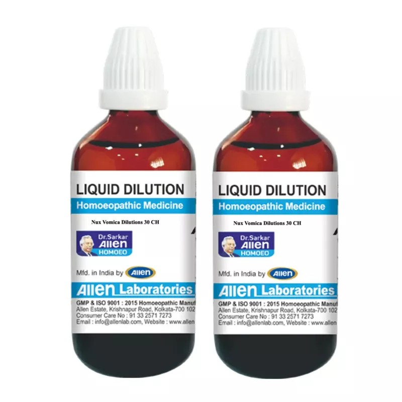 Allen Labs Nux Vomica 30 CH (30ml, Pack of 2)