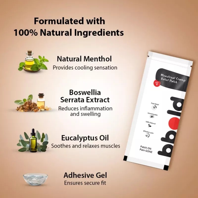 Bbold Menstrual Cramp Relief Patch (2pcs, Pack of 3)