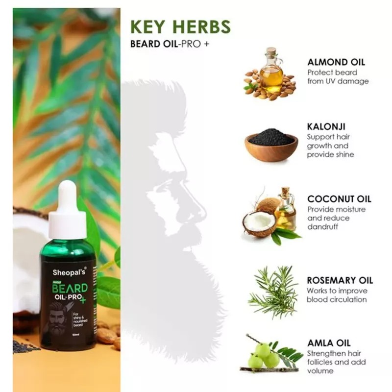 Sheopals Beard Oil Pro+ (50ml, Pack of 3)